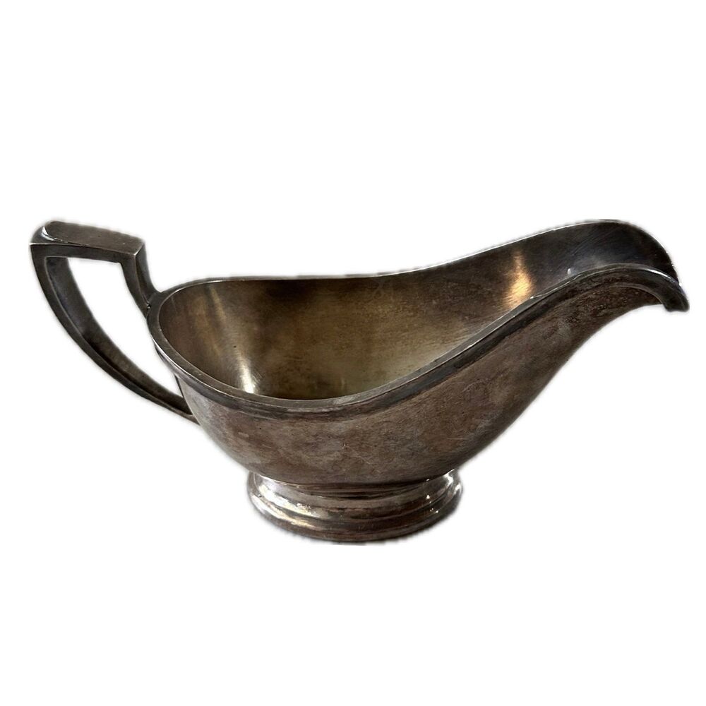 Vintage International Silver Company 0229-01 Silver Plated Gravy Boat 8oz